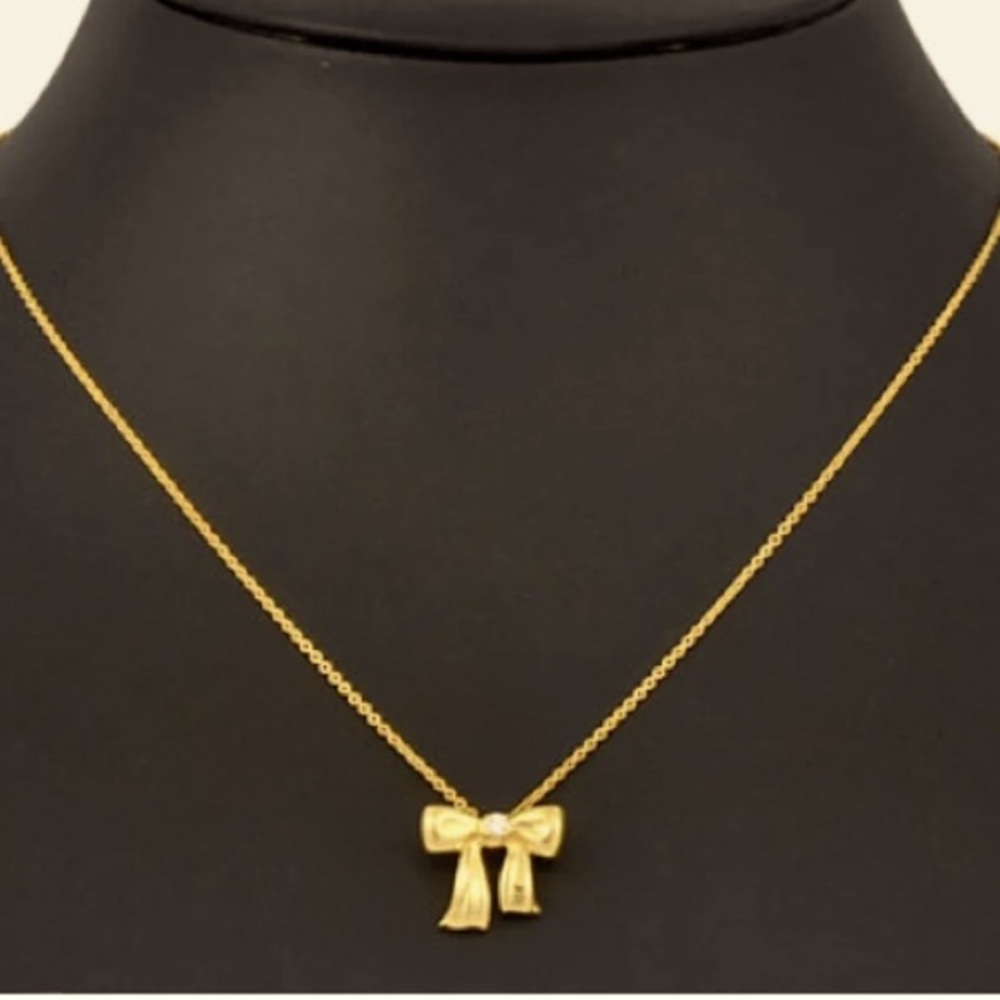 Tiffany and Co. 18K Diamond Engagement Ring & Diamond bow necklace BUNDLE - Picture 13 of 13